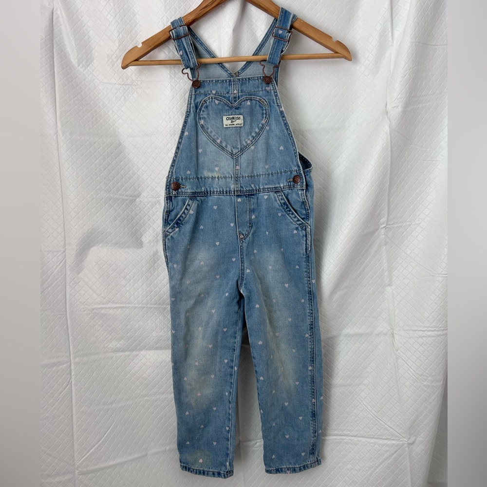 OshKosh B'gosh Blue Heart Denim Overalls